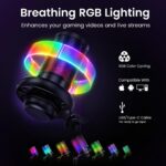 Webcam Streaming Kit for Gaming Setup–1080P HD Camera, RGB USB Microphone & LED Light, All-in-One Streaming Ac - view 4