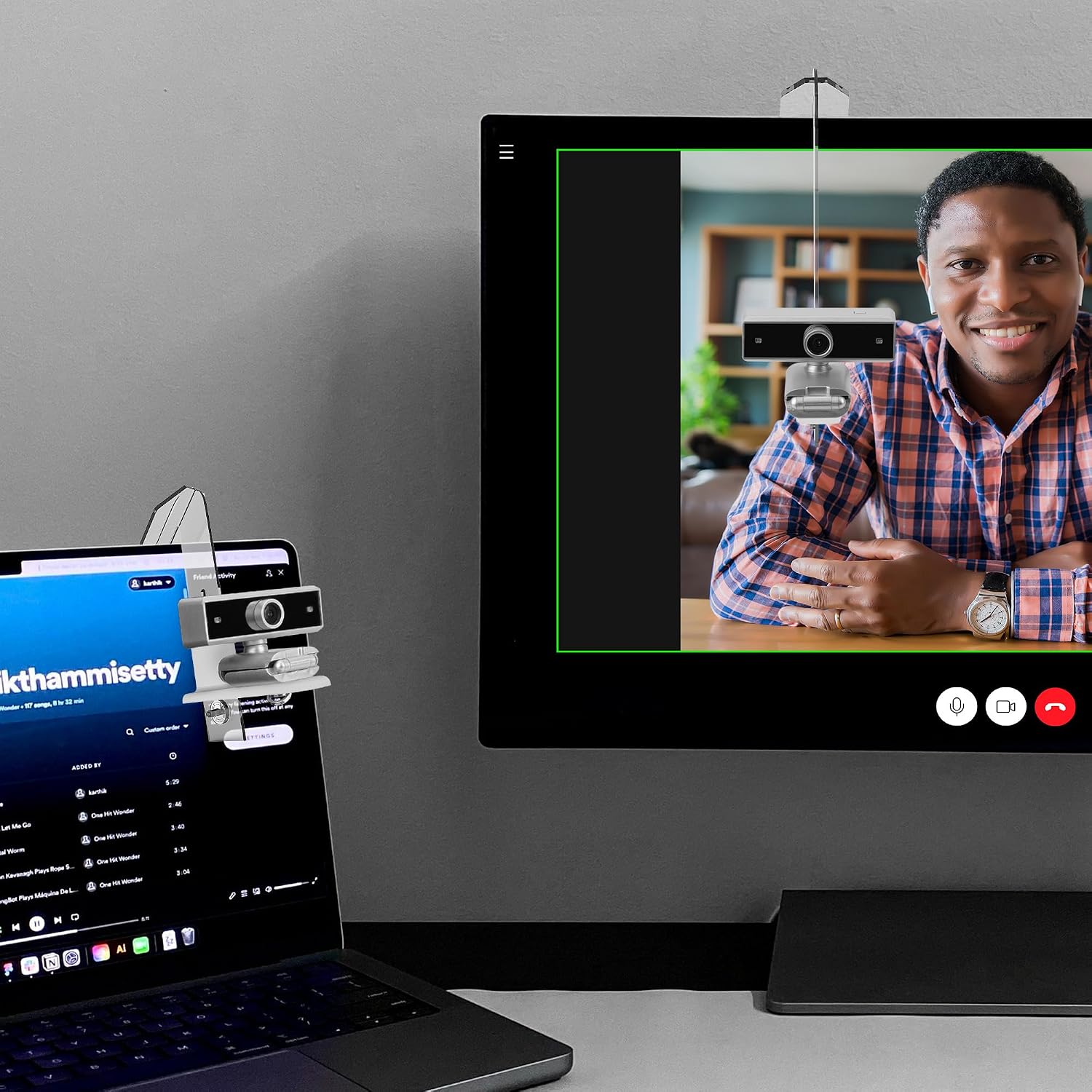 Acrylic Center Screen Webcam Mount, Transparent Monitor Holder for Laptop and Desktop, Compatible with Logitec - view 6