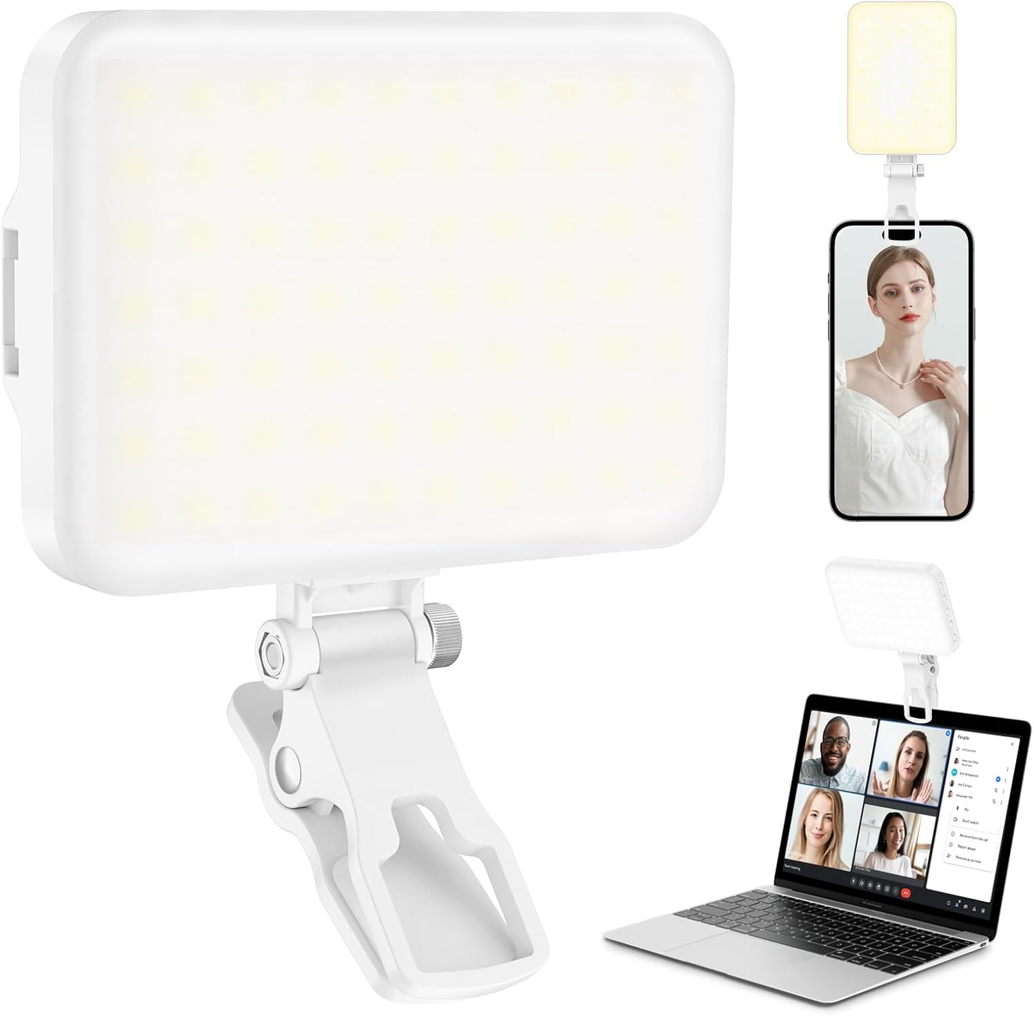 ALTSON 60 LED Portable Selfie Light Video Conference Lighting with Clip & Camera Tripod Adapter Rechargeable 2 - view 7