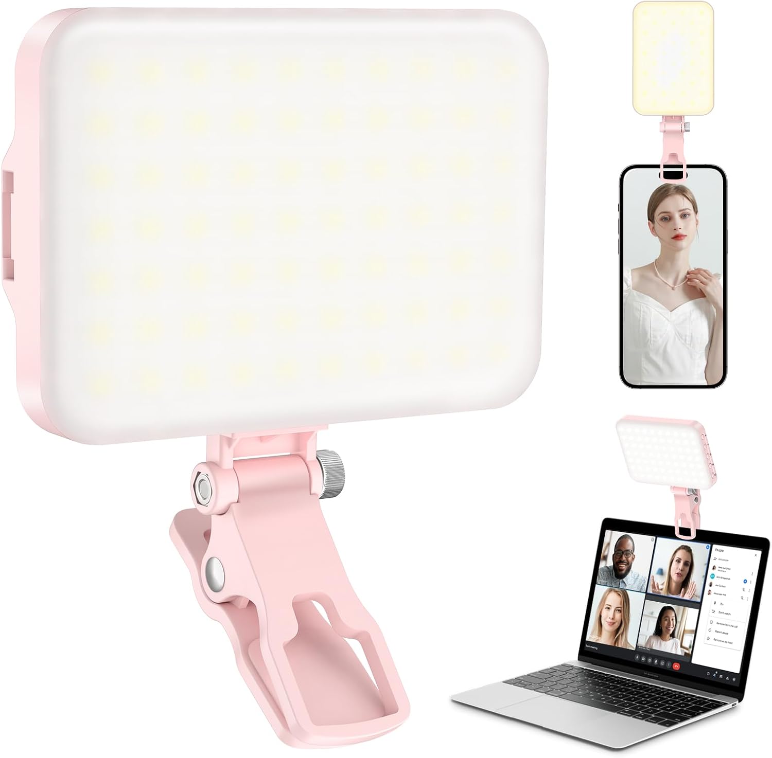 ALTSON 60 LED Portable Selfie Light Video Conference Lighting with Clip & Camera Tripod Adapter Rechargeable 2 - view 8