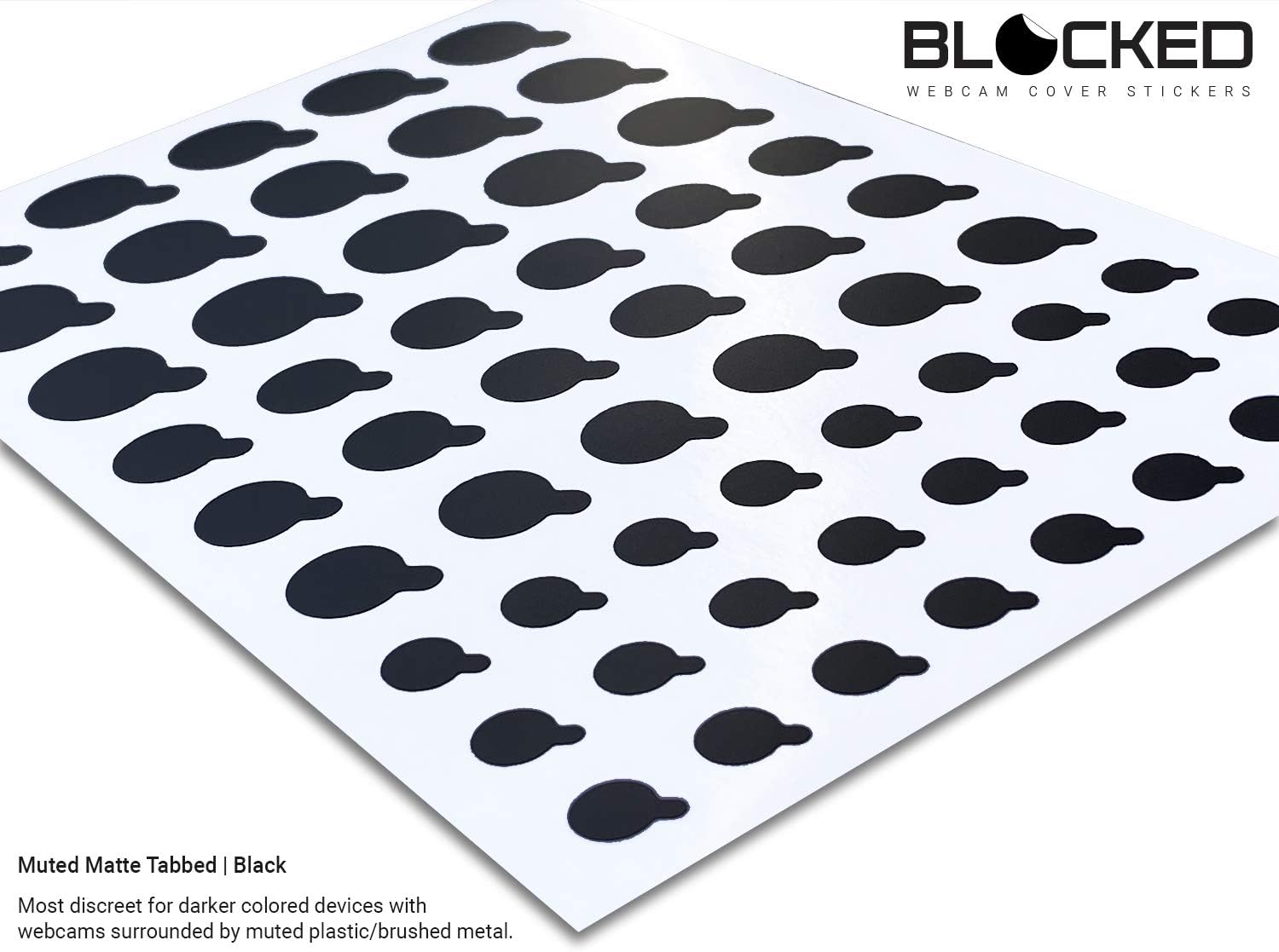 Blocked Original Vinyl Webcam Cover Stickers | Restickable & Stackable Privacy Covers | for All Camera-endable - view 2