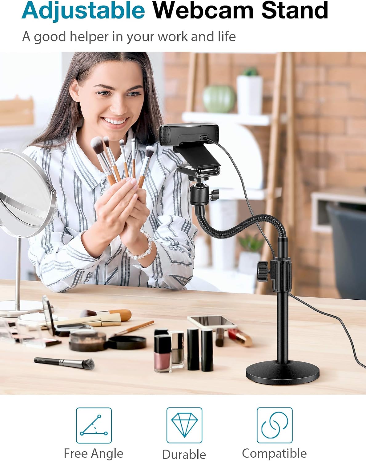 InnoGear Webcam Stand Arm for Desk Camera Mount Holder for Logitech Webcam | for C922 C930e C920S C920 C615 C9 - view 7