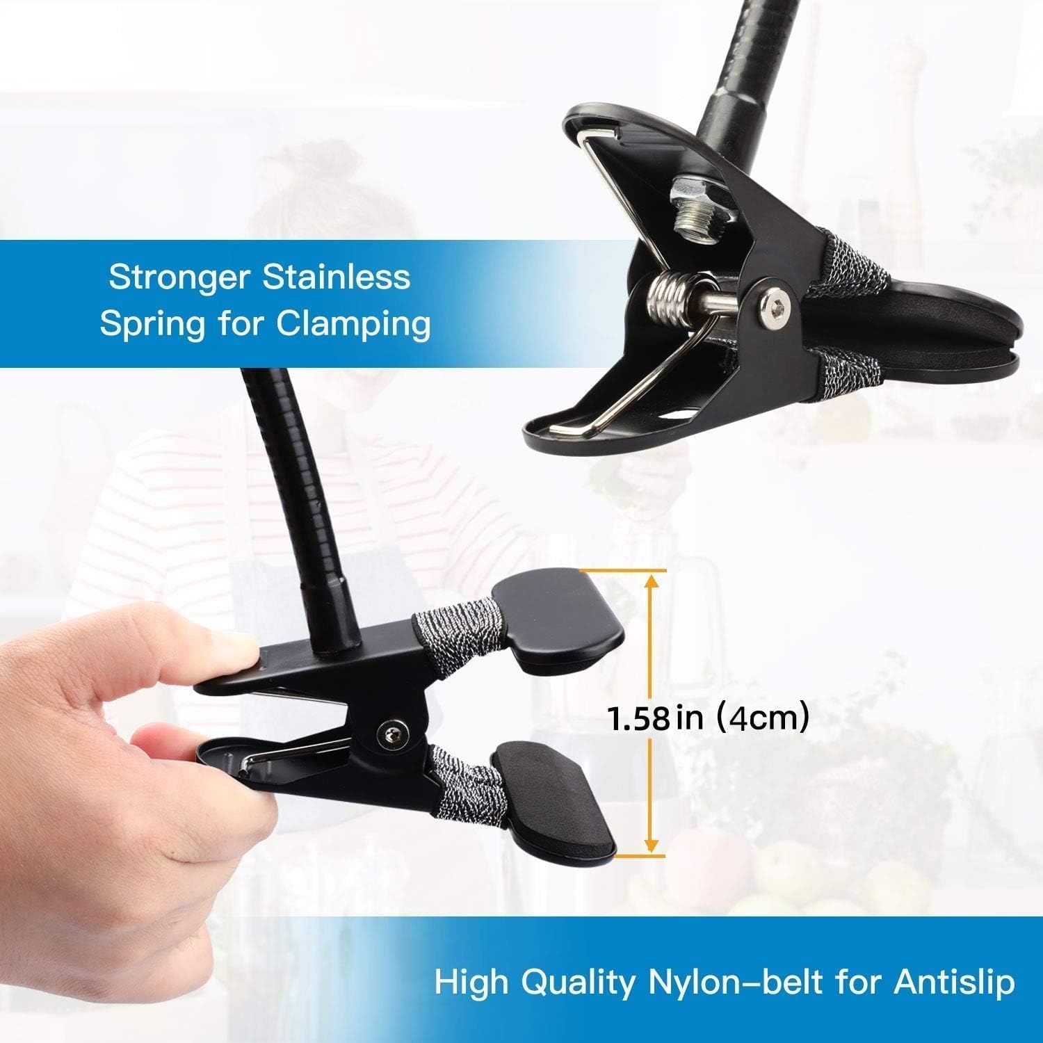 Pipishell 25 Inch Webcam Stand, Flexible Desk Mount Clamp Gooseneck Stand for Logitech Webcam C960 C930e C930  - view 4