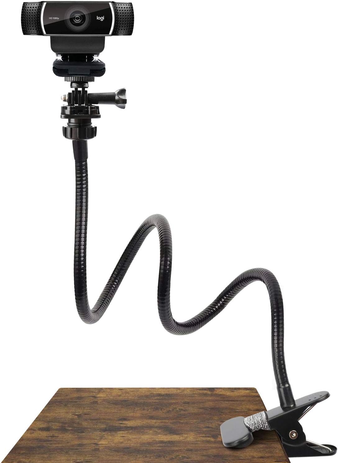 Pipishell 25 Inch Webcam Stand, Flexible Desk Mount Clamp Gooseneck Stand for Logitech Webcam C960 C930e C930