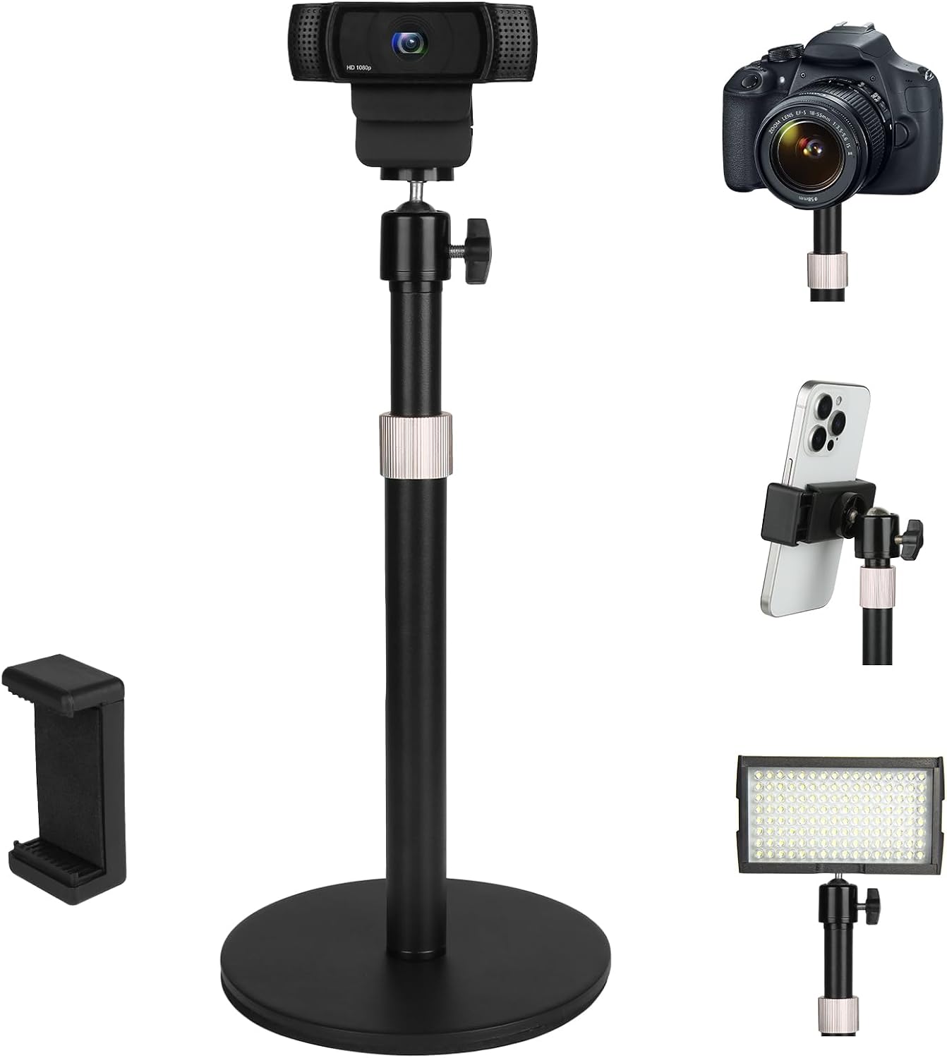 Webcam Camera Stand Phone Holder for Desk,1/4″-20 Threaded Compatible with Logitech Webcam C920 / C920S / C920