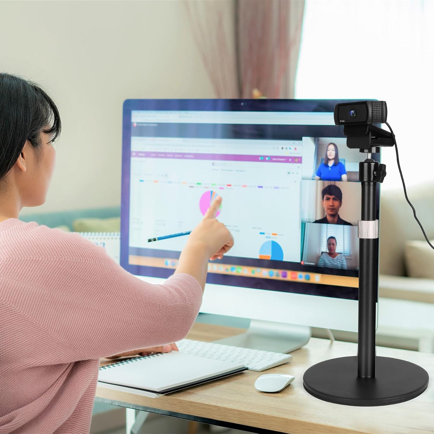 Webcam Camera Stand Phone Holder for Desk,1/4″-20 Threaded Compatible with Logitech Webcam C920 / C920S / C920 - view 3