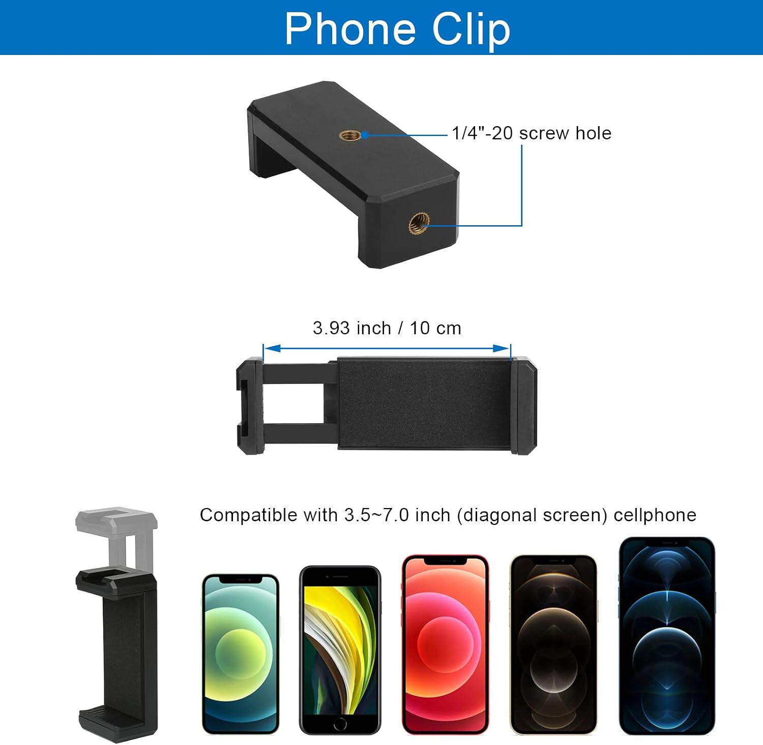 Webcam Camera Stand Phone Holder for Desk,1/4″-20 Threaded Compatible with Logitech Webcam C920 / C920S / C920 - view 8