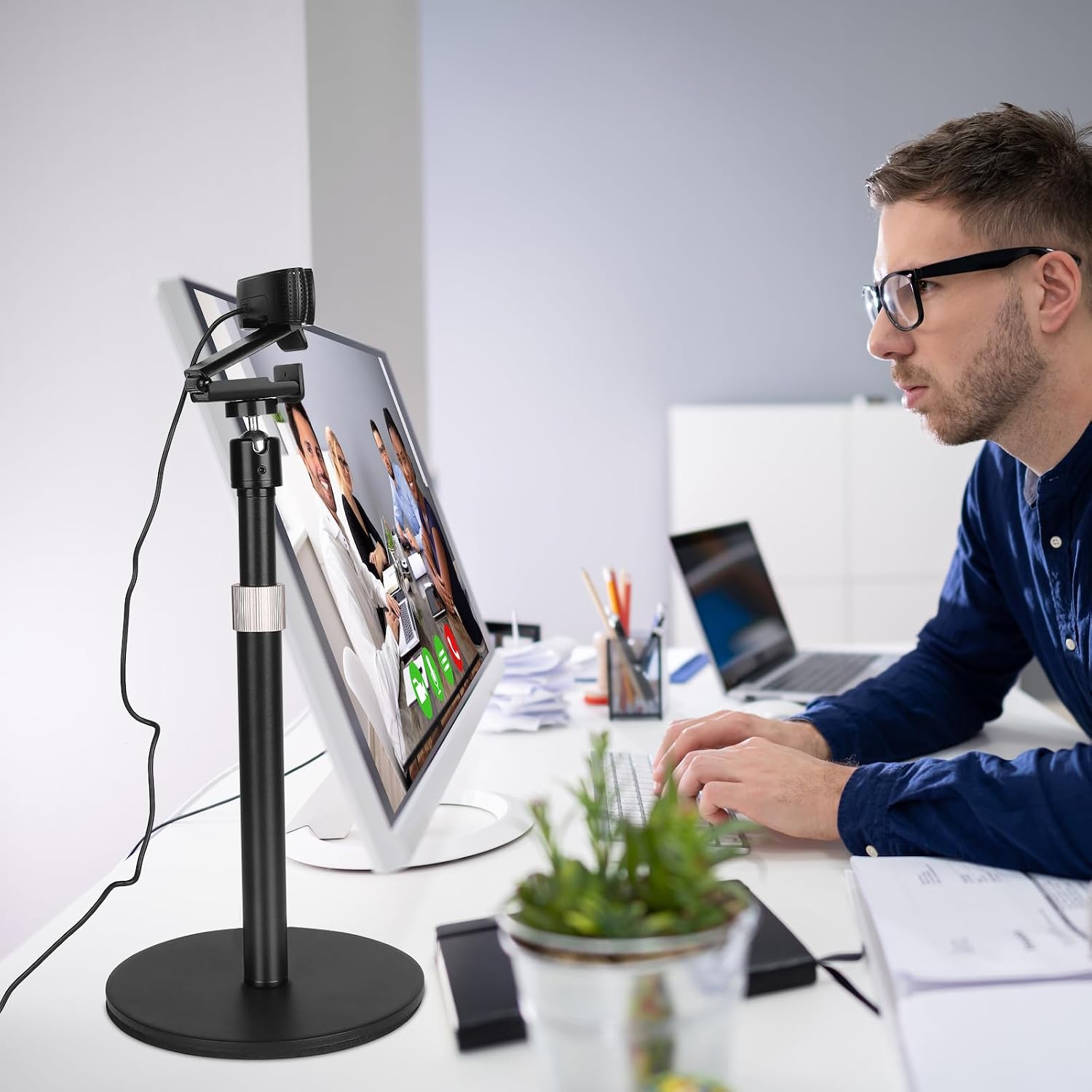 Webcam Camera Stand Phone Holder for Desk,1/4″-20 Threaded Compatible with Logitech Webcam C920 / C920S / C920 - view 5
