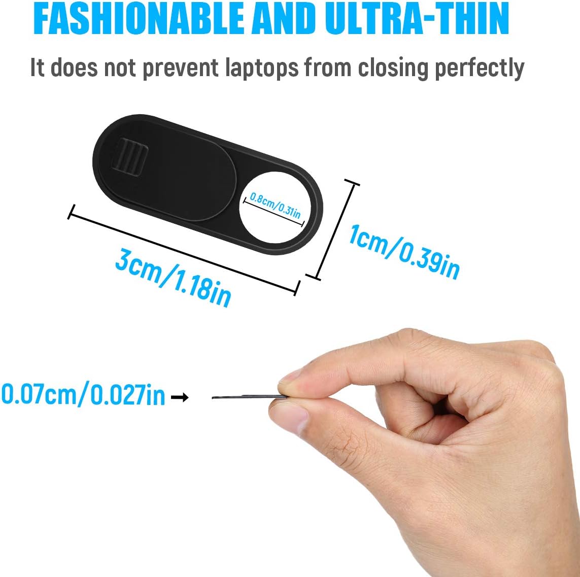 Webcam Cover Slide, Ultra Thin Phone Camera Cover, Camera Cover Blocker for Macbook, iMac, Laptop, Desktop, Pc - view 2