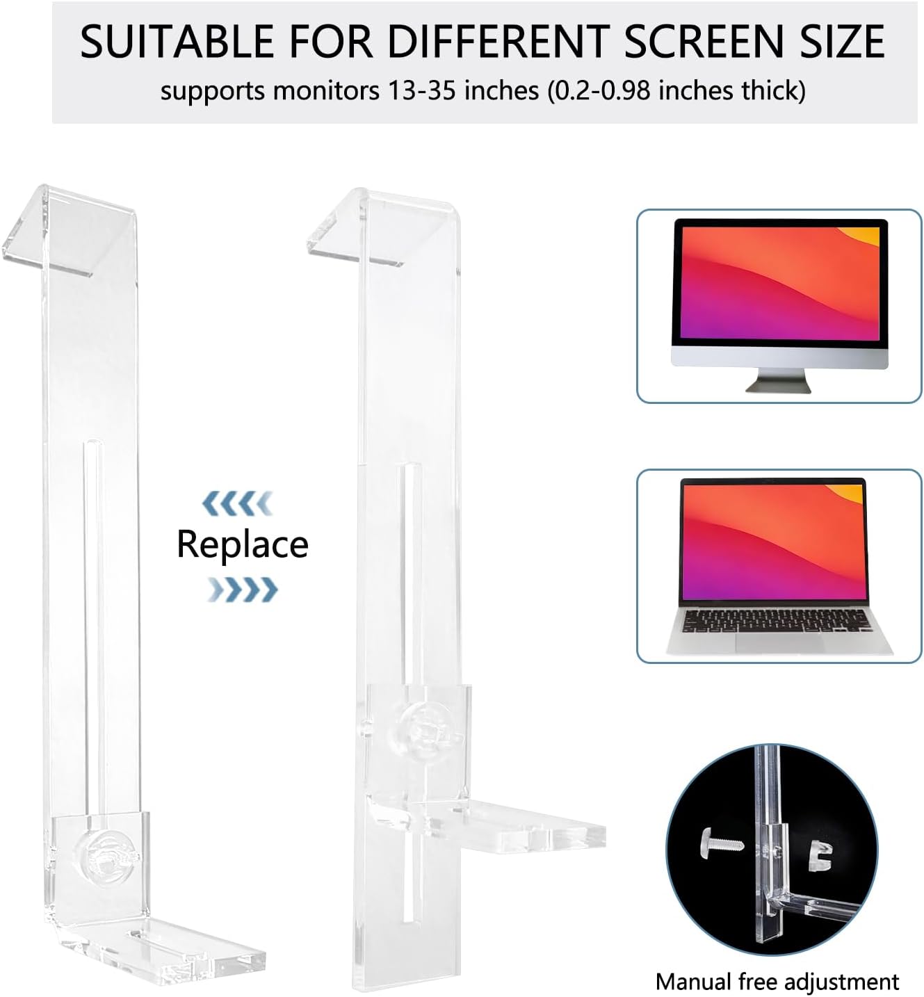 Webcam Mount for Monitor,1/4″ Screw Universal Clip-On Holder - view 2
