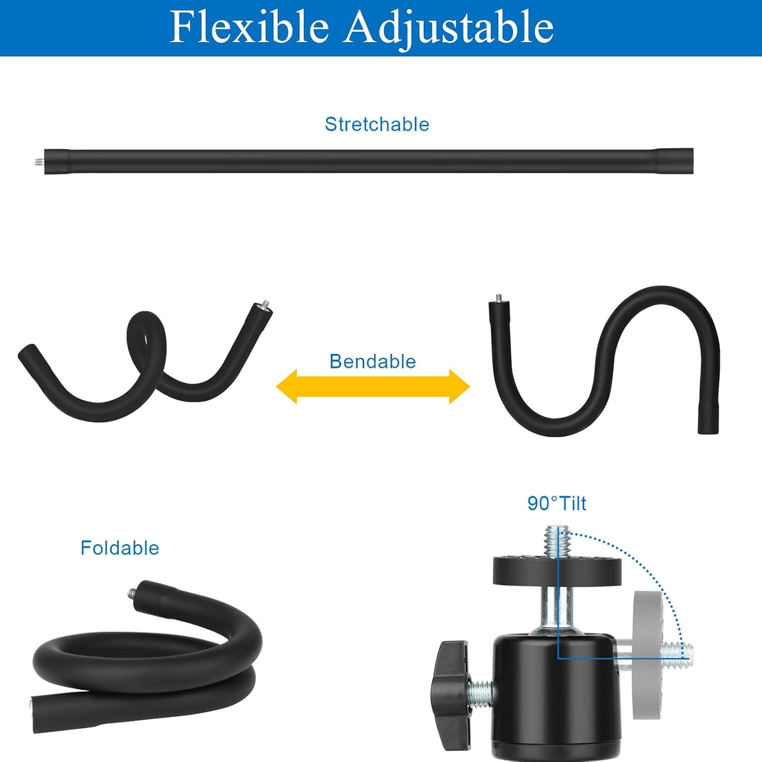 Webcam Stand for Desk,Camera Stand Desk Webcam Mount Clamp Clip,50cm Gooseneck Arm for Logitech Webcam C920/C9 - view 4