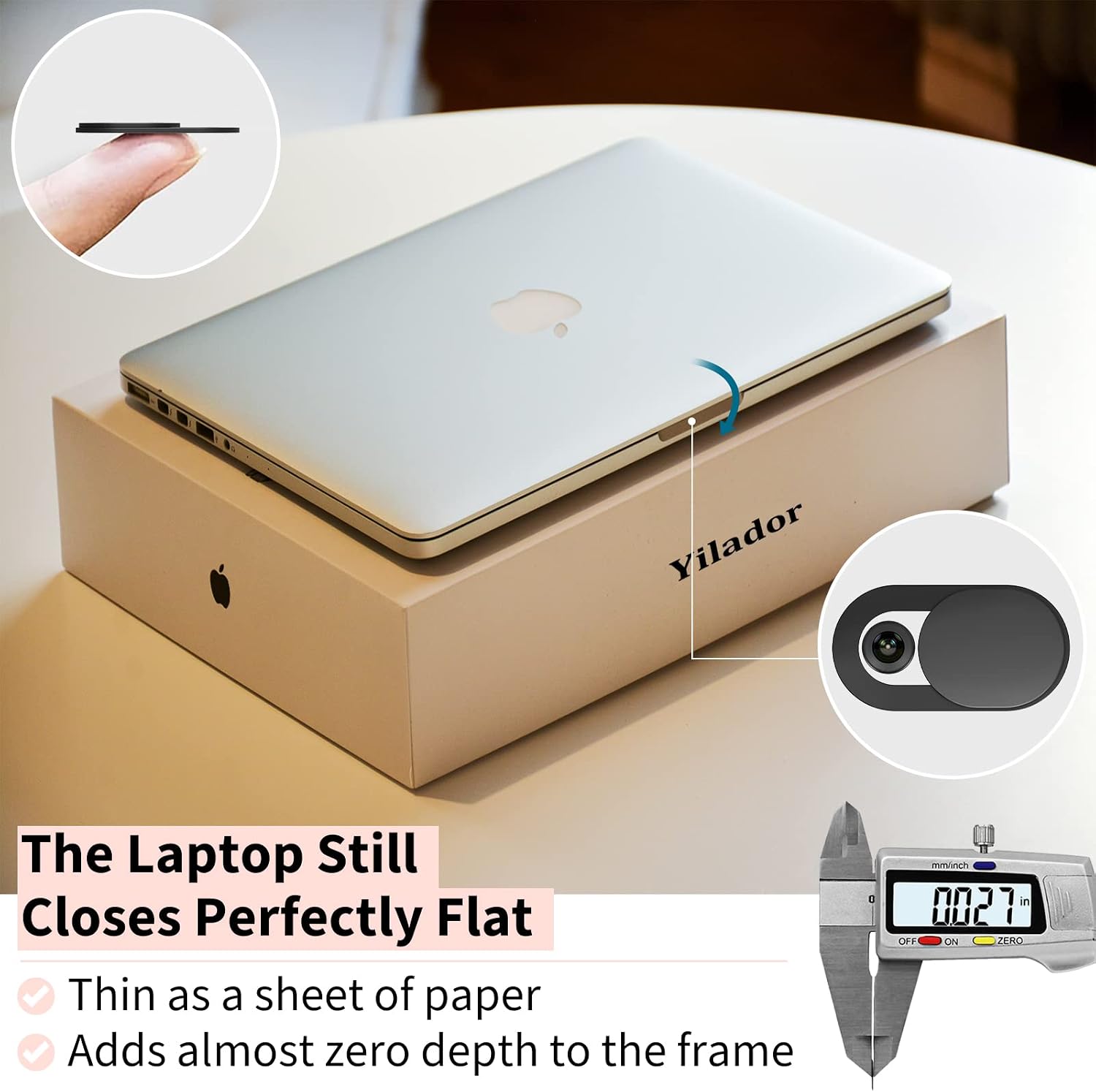Yilador Webcam Cover (3 Pack), 0.03 inch Ultra Thin Laptop Camera Cover Slide for iPhone iPad MacBook Pro Comp - view 3