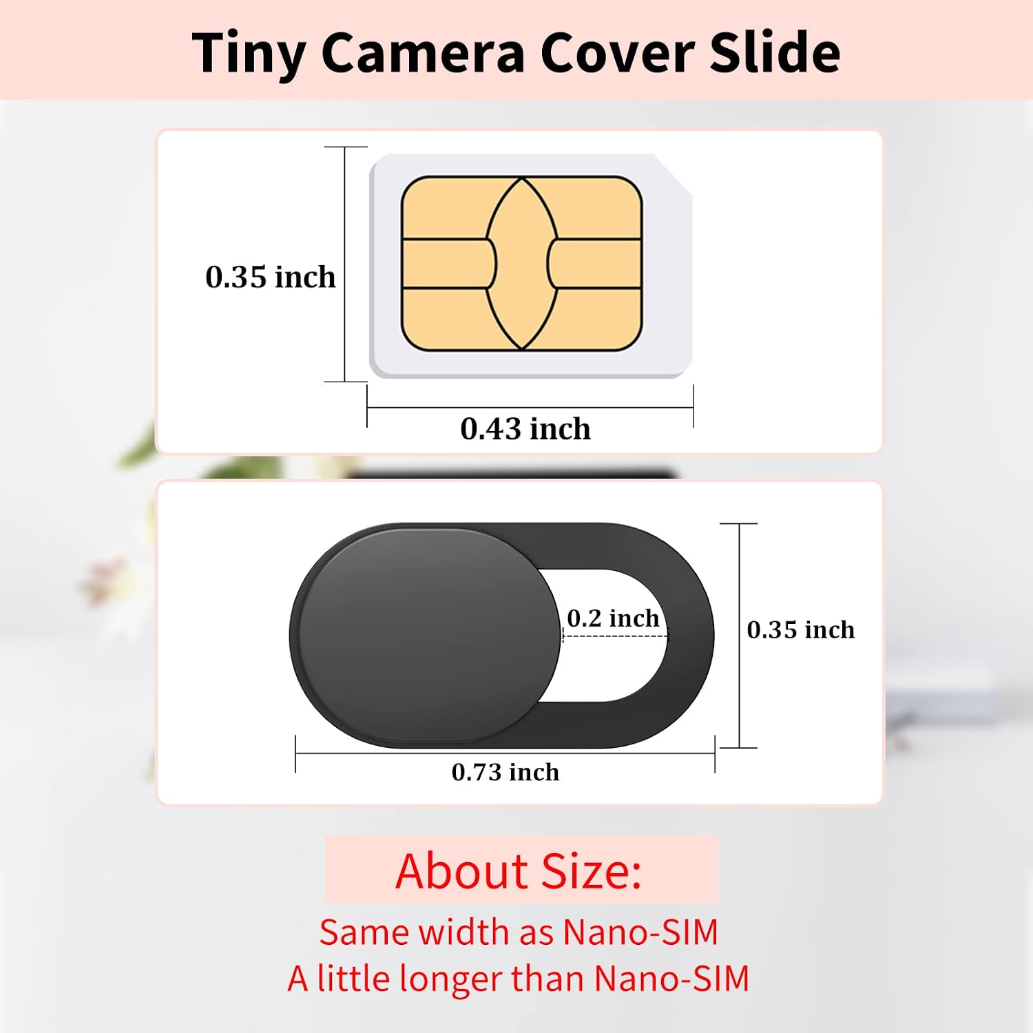 Yilador Webcam Cover (3 Pack), 0.03 inch Ultra Thin Laptop Camera Cover Slide for iPhone iPad MacBook Pro Comp - view 2